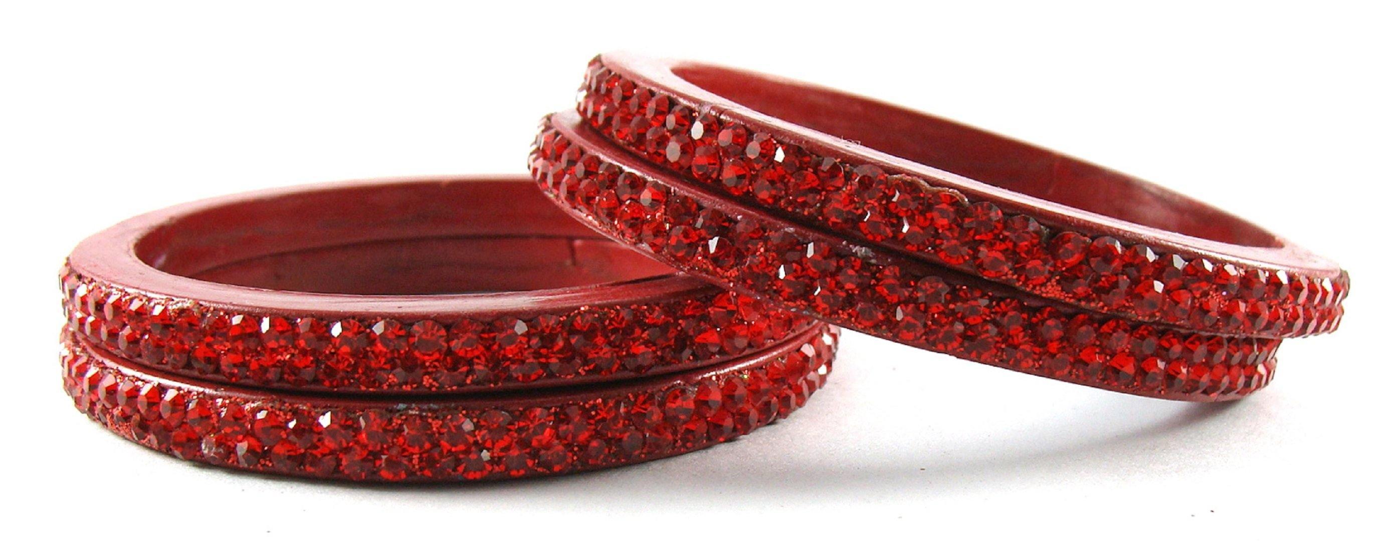 Sukriti Rajasthani Red Lac Bangles for Women - Set of 4