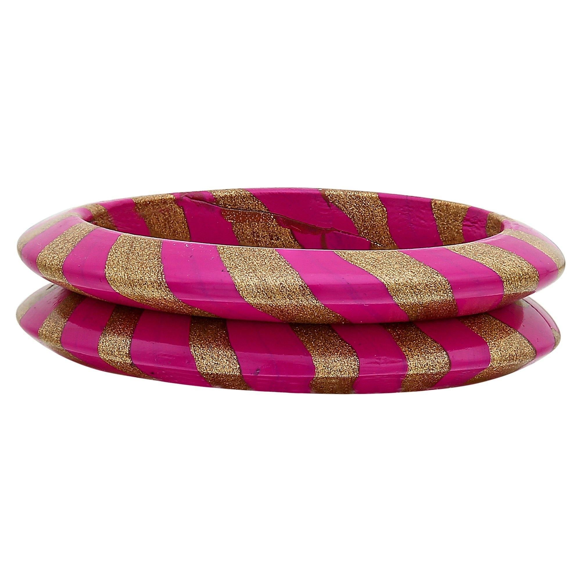 Sukriti Rajasthani Stylish Lac Magenta Bangles Jewelry for Girls & Women - Set of 2