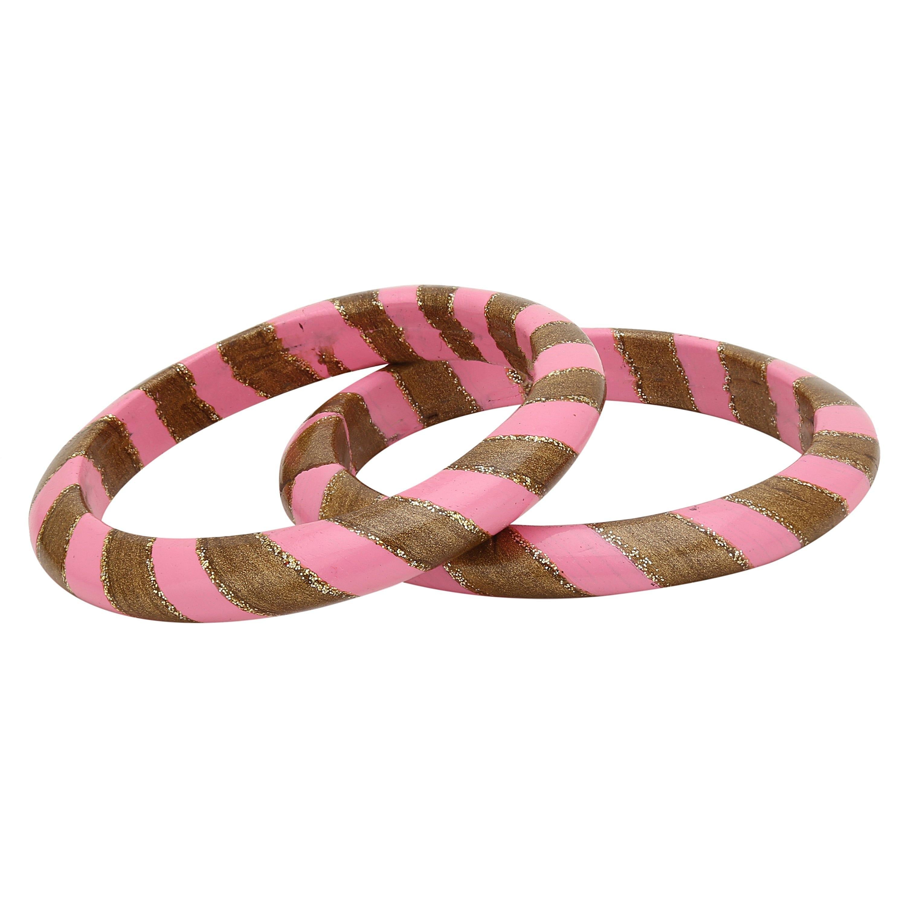 Sukriti Rajasthani Traditional Ethnic Handmade Pink Lac Bangles Jewelry for Women - Set of 2