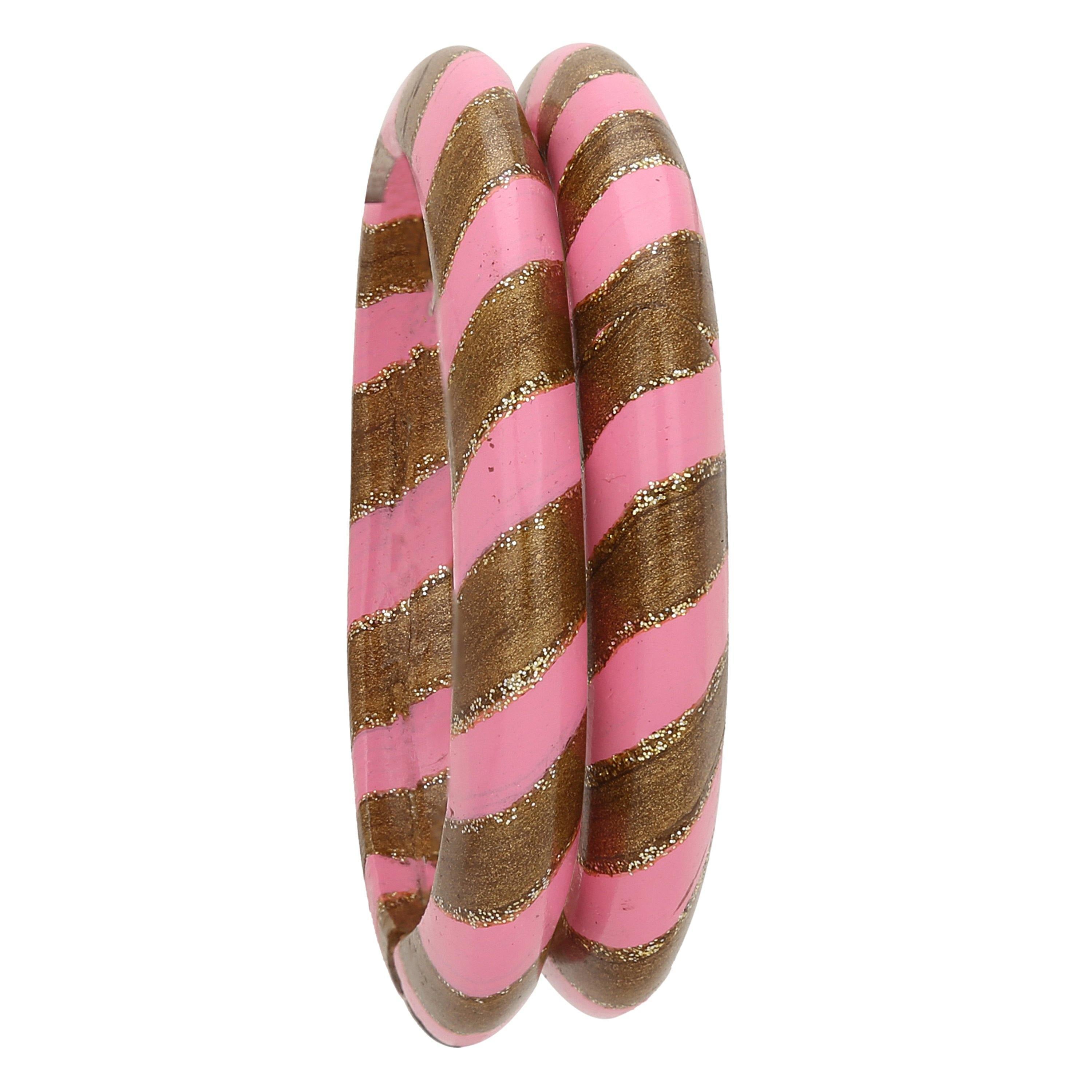 Sukriti Rajasthani Traditional Ethnic Handmade Pink Lac Bangles Jewelry for Women - Set of 2