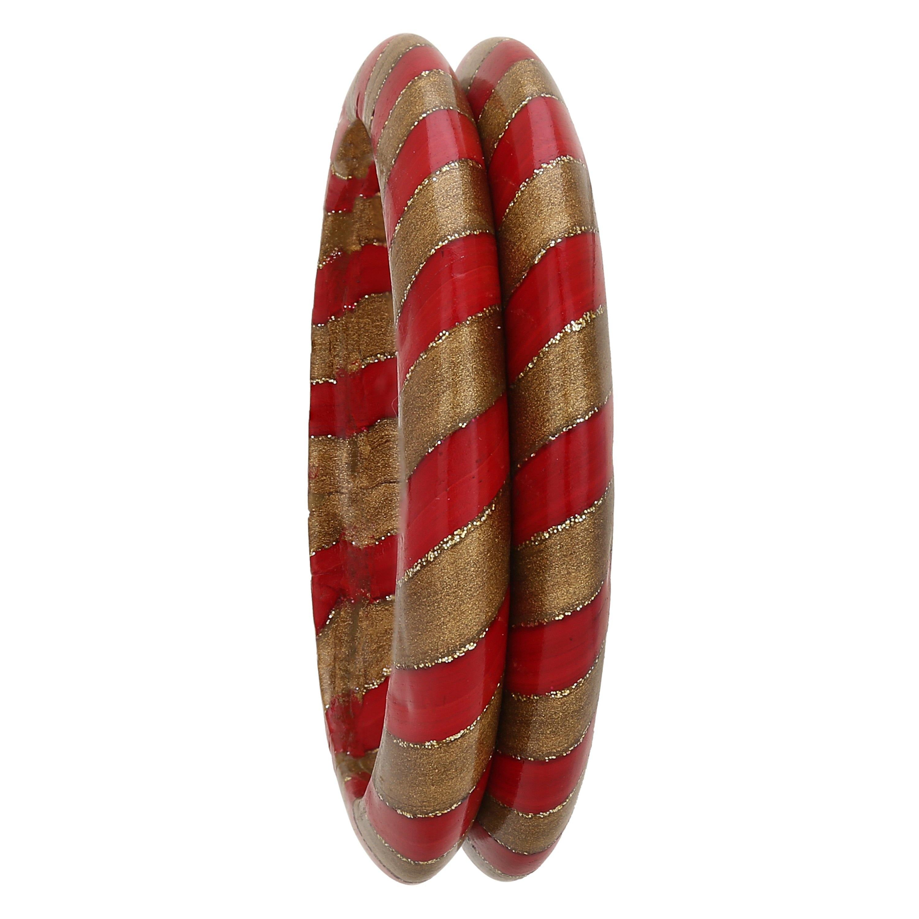 Sukriti Rajasthani Traditional Ethnic Handmade Red Lac Bangles Jewelry for Women - Set of 2
