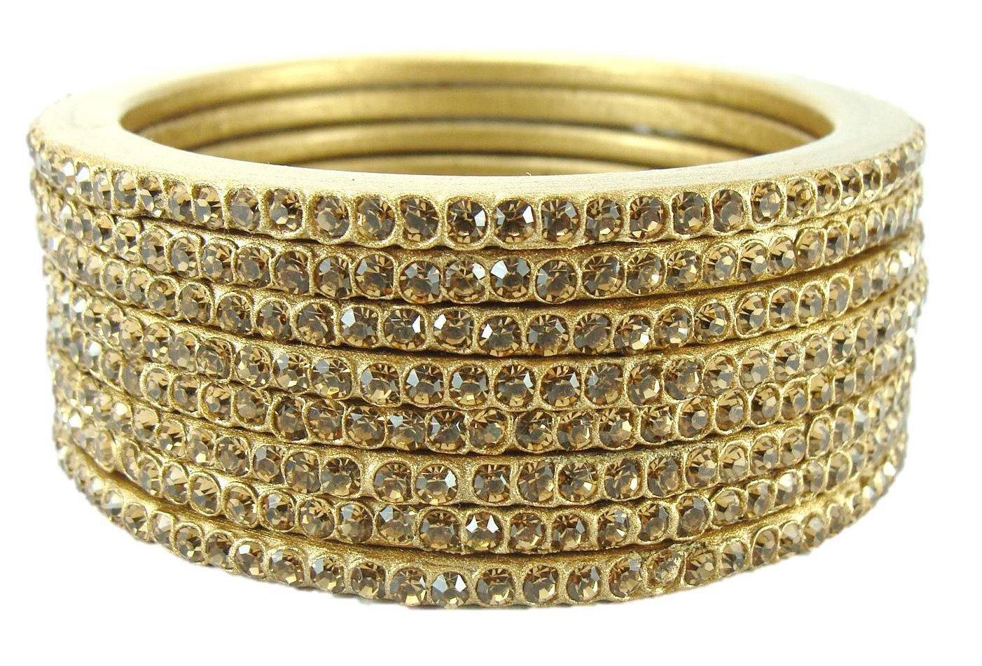 Sukriti Rajasthani Traditional Golden Lac Bangles for Women - Set of 8