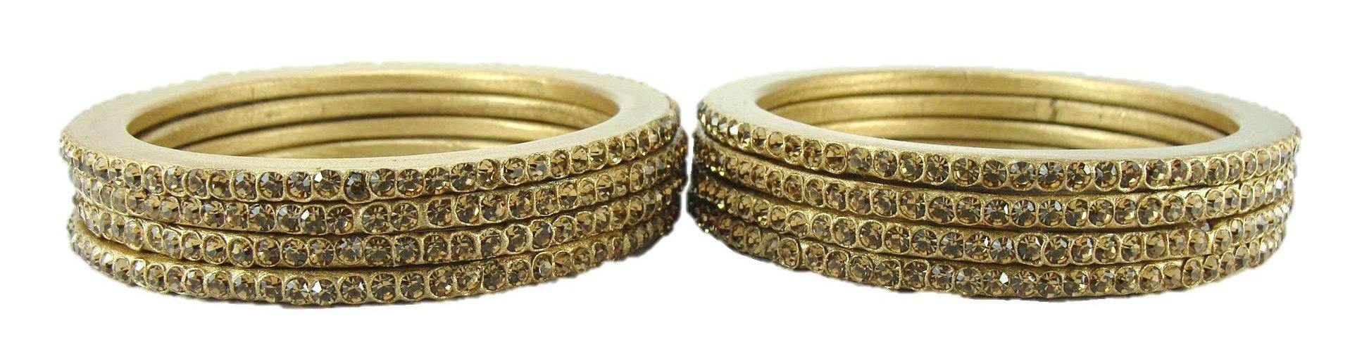 Sukriti Rajasthani Traditional Golden Lac Bangles for Women - Set of 8