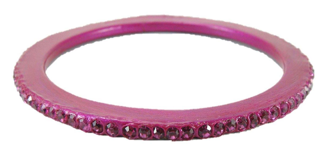 Sukriti Rajasthani Traditional Magenta Lac Bangles for Women - Set of 8
