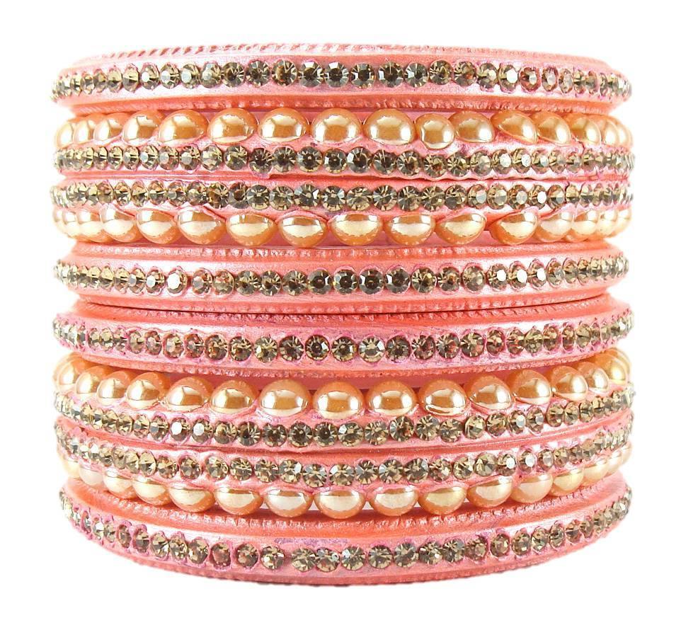 Sukriti Rajasthani Wedding Baby-Pink Lac Bangles for Women - Set of 6