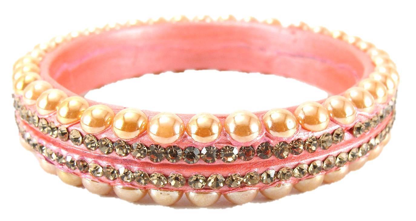 Sukriti Rajasthani Wedding Baby-Pink Lac Bangles for Women - Set of 6