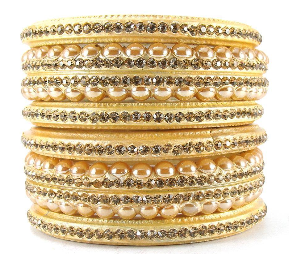 Sukriti Rajasthani Wedding Beige Lac Bangles for Women - Set of 6