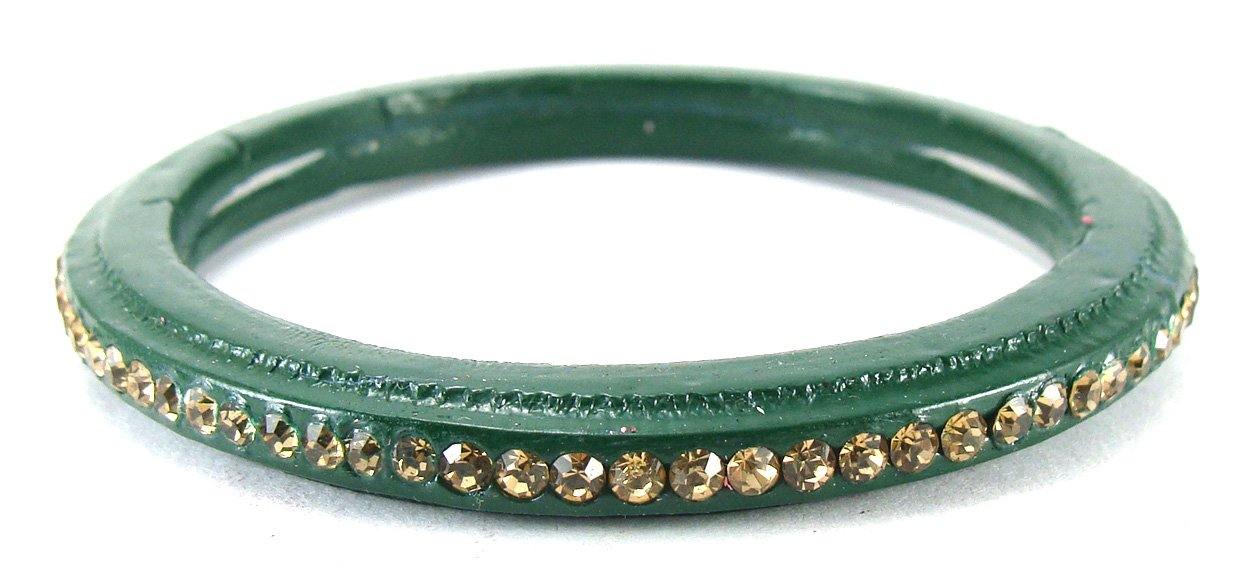 Sukriti Rajasthani Wedding Green Lac Bangles for Women - Set of 6