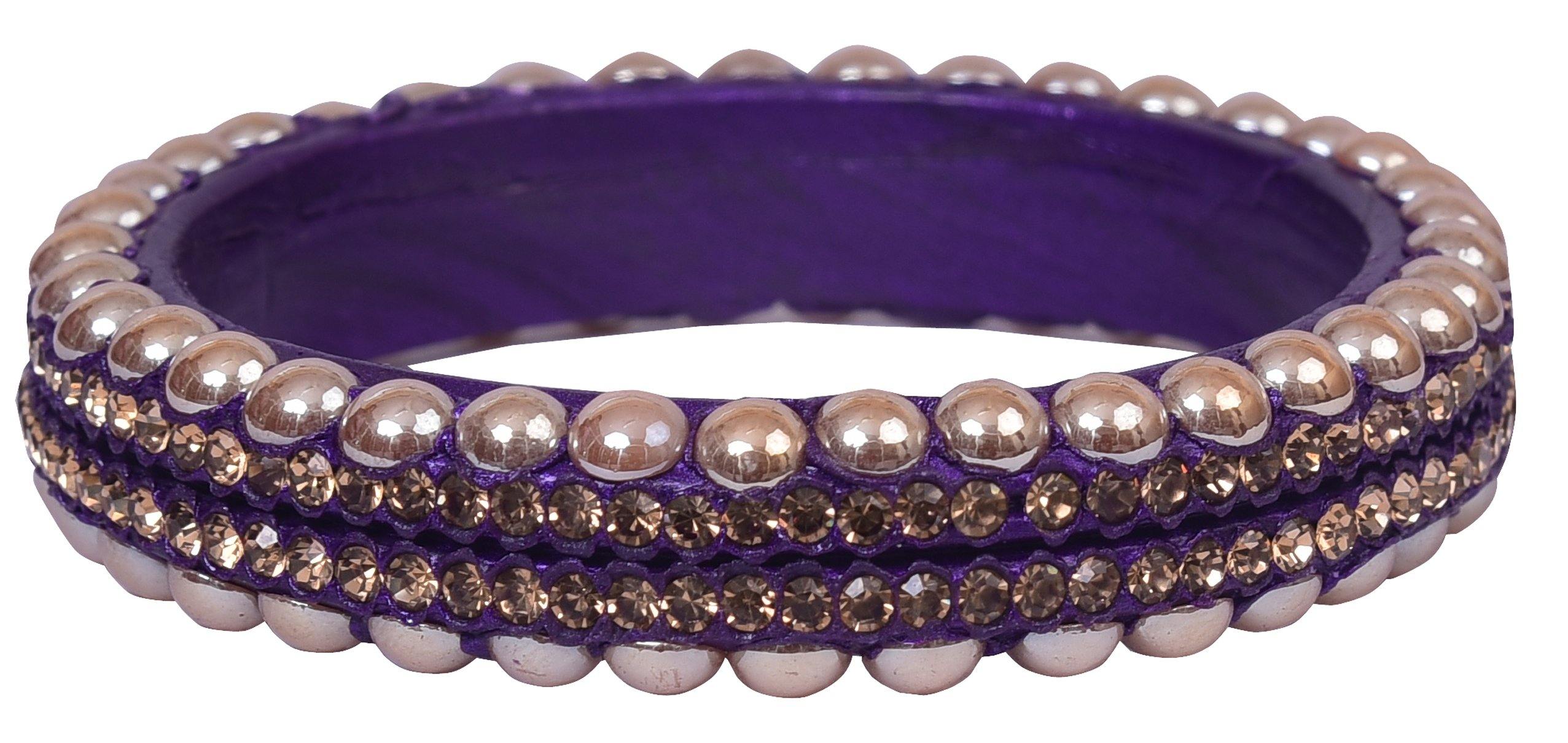 Sukriti Rajasthani Wedding Purple Lac Bangles for Women - Set of 6