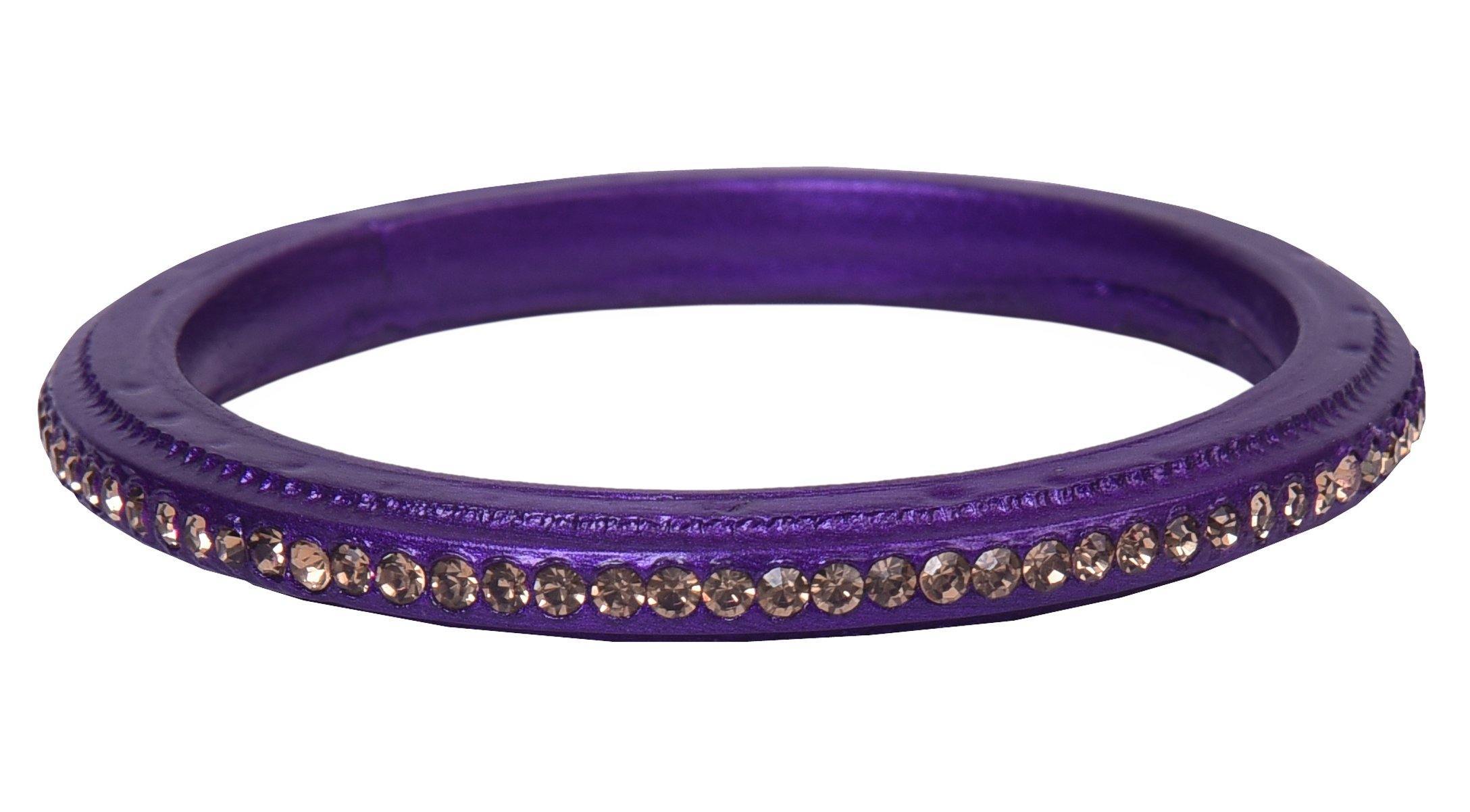 Sukriti Rajasthani Wedding Purple Lac Bangles for Women - Set of 6