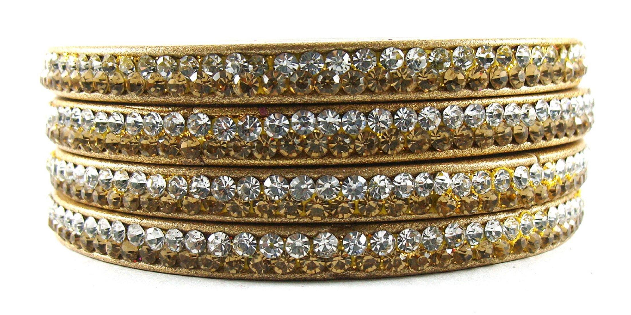 Sukriti Rajasthani White-Gold Lac Bangles for Women - Set of 4
