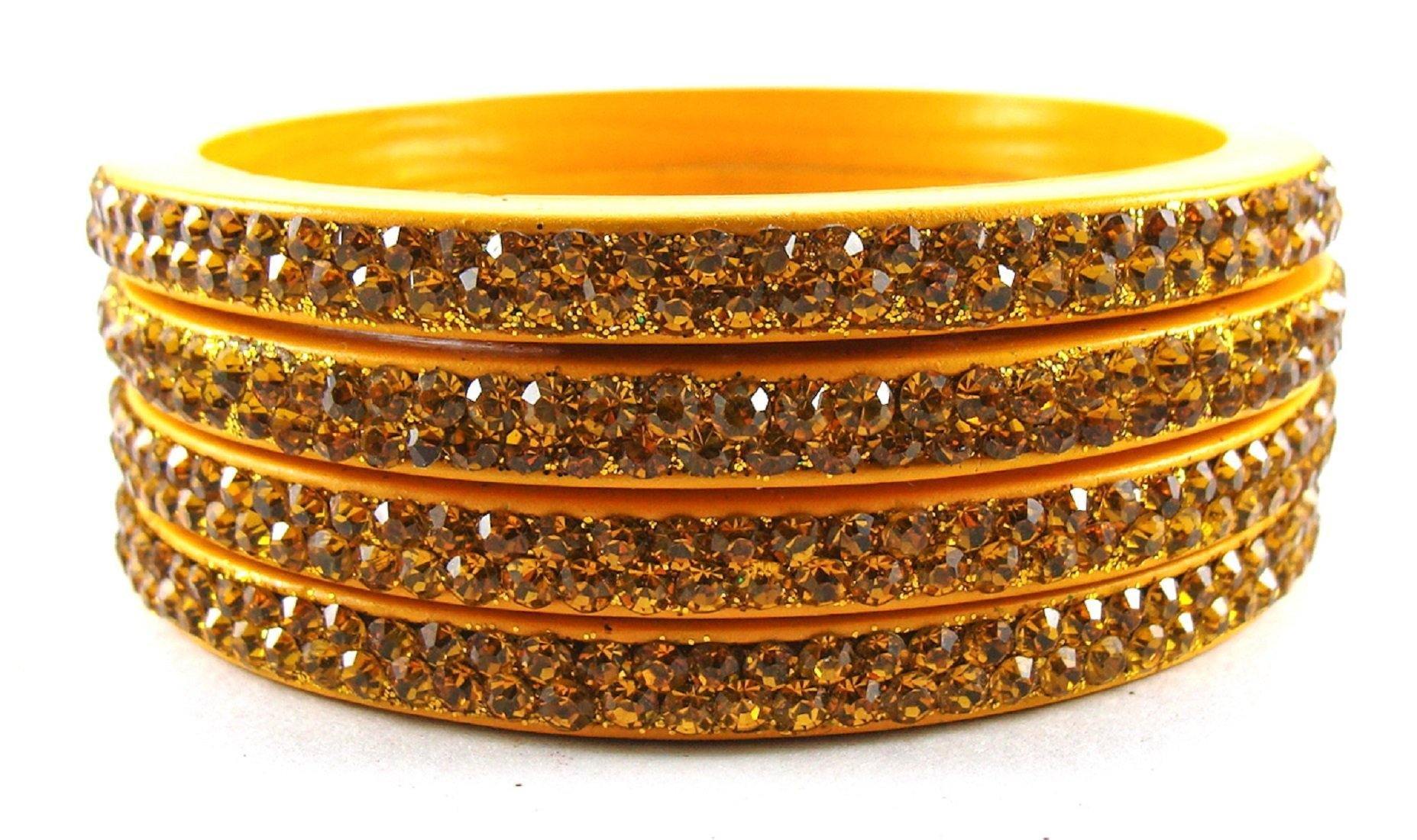 Sukriti Rajasthani Yellow Lac Bangles for Women - Set of 4