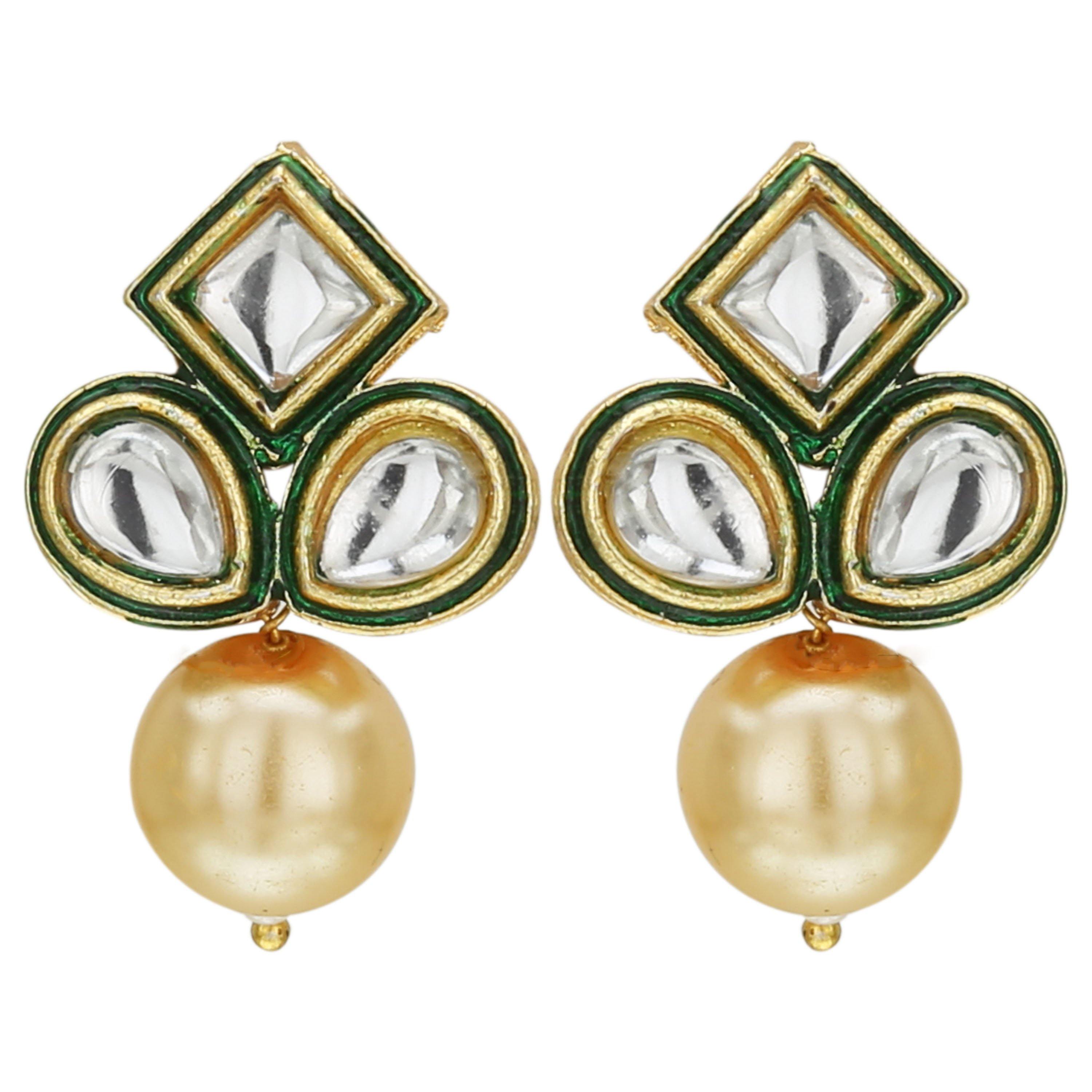Sukriti Traditional Jewelry Gold Plated Kundan Choker Necklace Earrings Set for Girls & Women