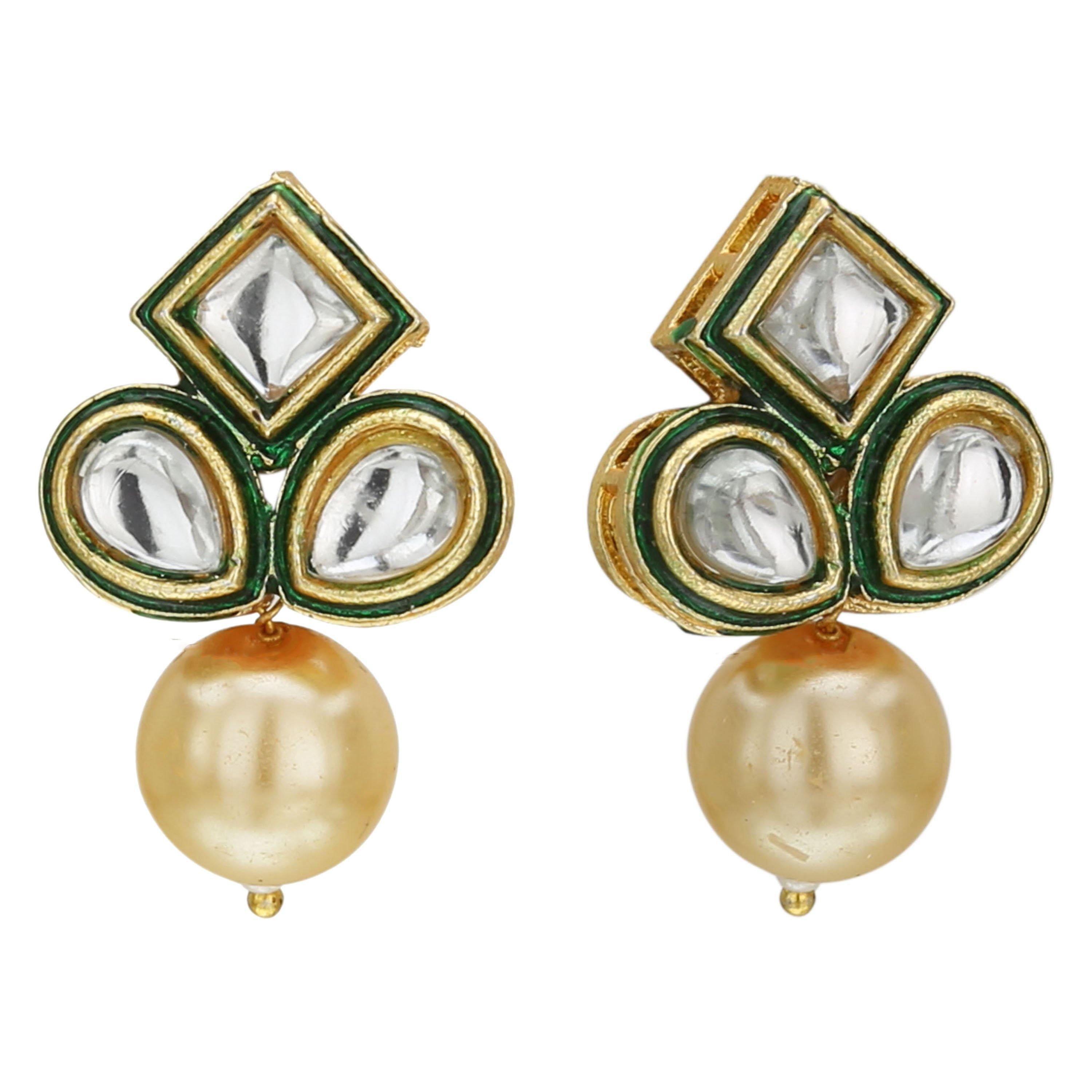 Sukriti Traditional Jewelry Gold Plated Kundan Choker Necklace Earrings Set for Girls & Women