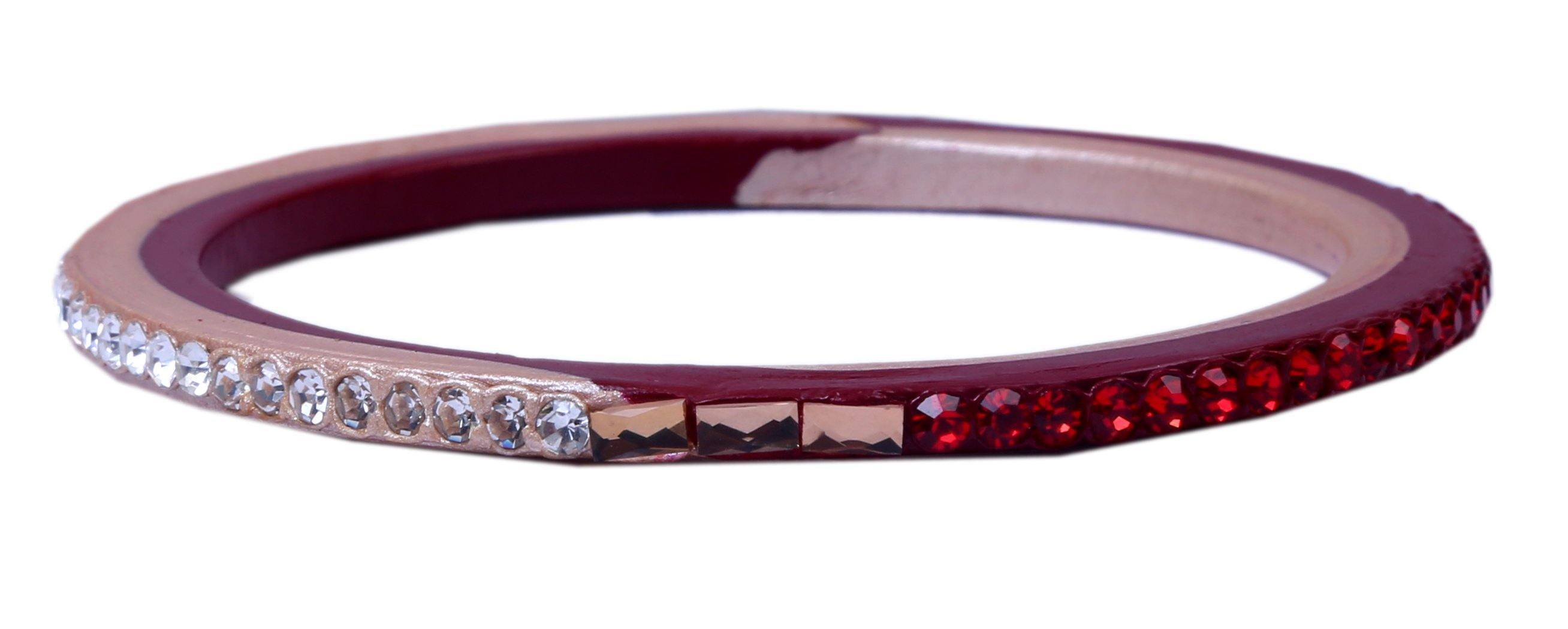 Sukriti Traditional Red-Beige Lac Bangles for Women - Set of 8