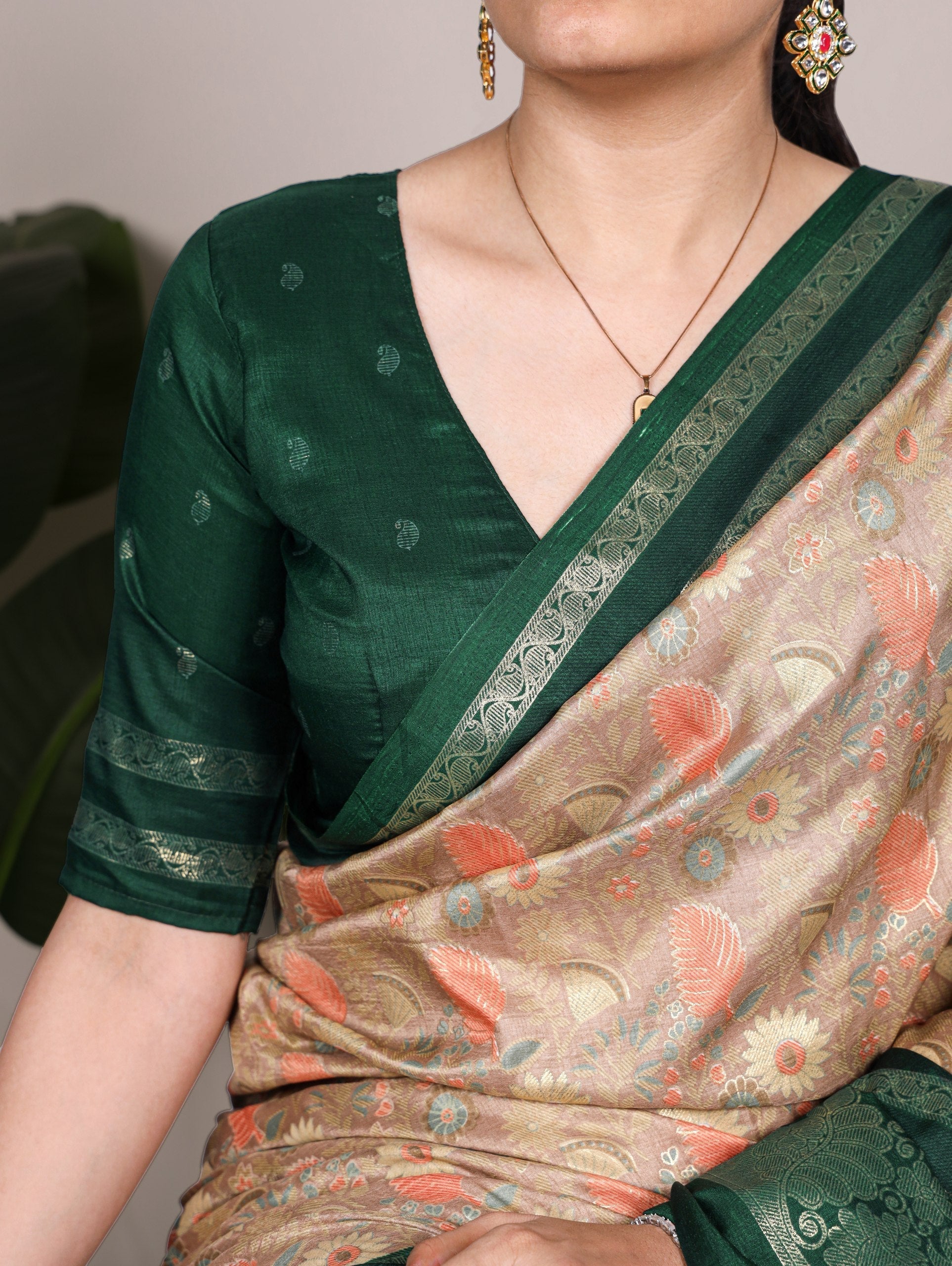 Tasar Silk Floral Printed Saree