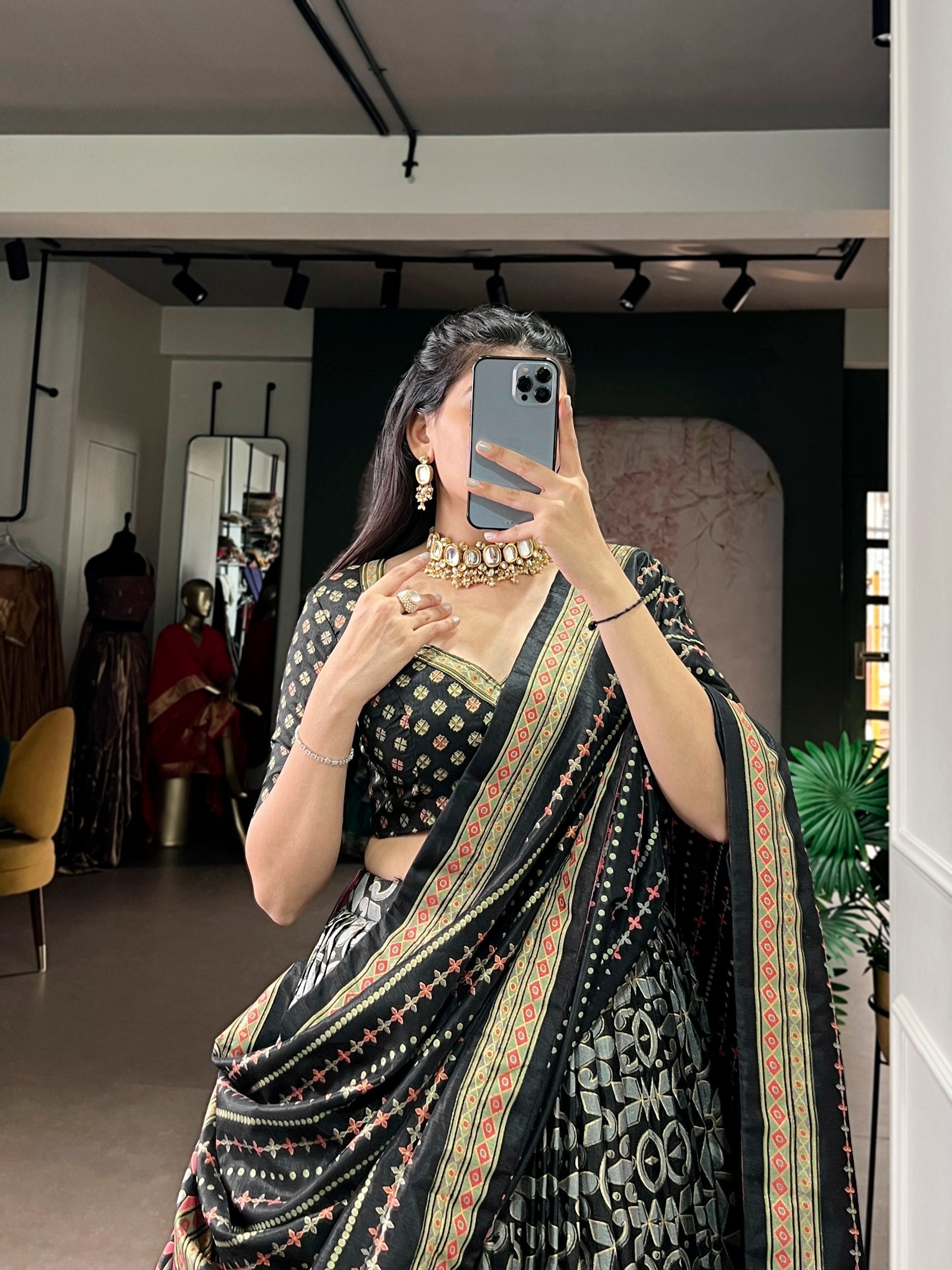 Tasar Silk Sparkle Lehenga Set
