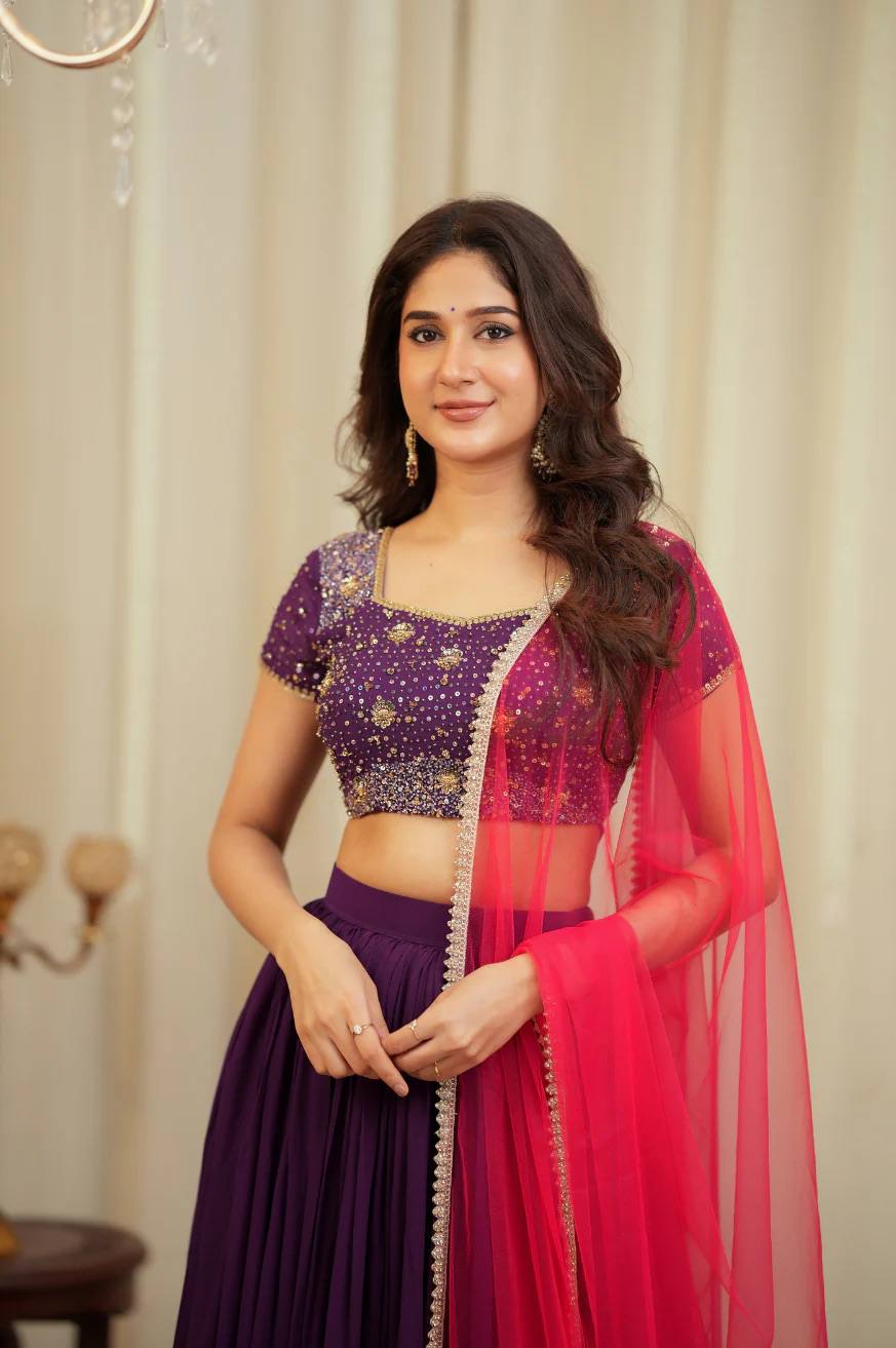 Two-Tone Sequins Work Lehenga Set