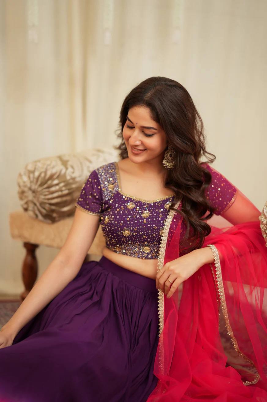Two-Tone Sequins Work Lehenga Set