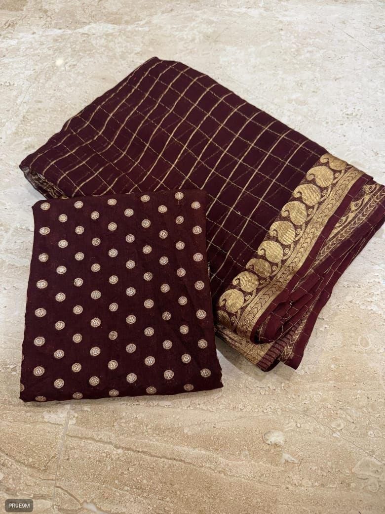 Viscose Georgette Saree with Viscose Blouse