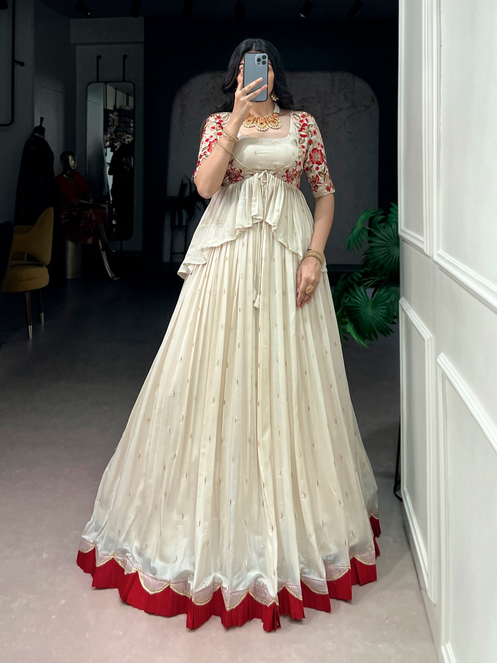 White Chocolate Silk Lehenga Set