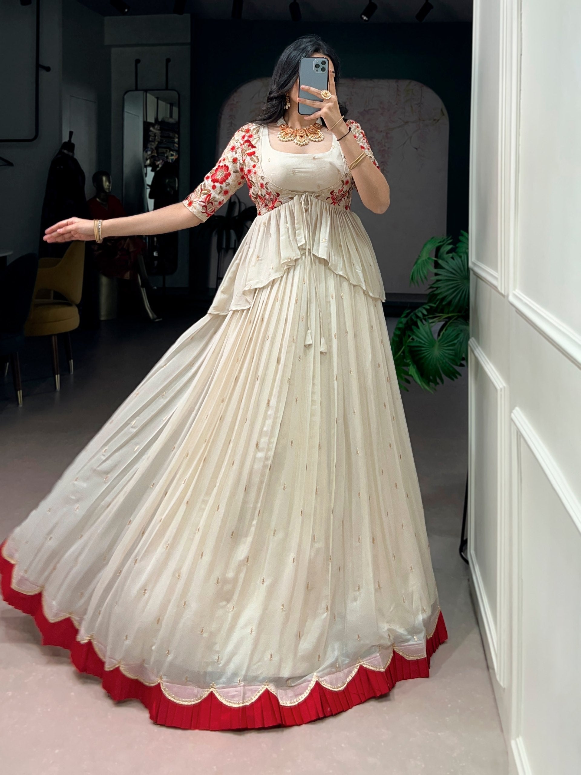 White Chocolate Silk Lehenga Set