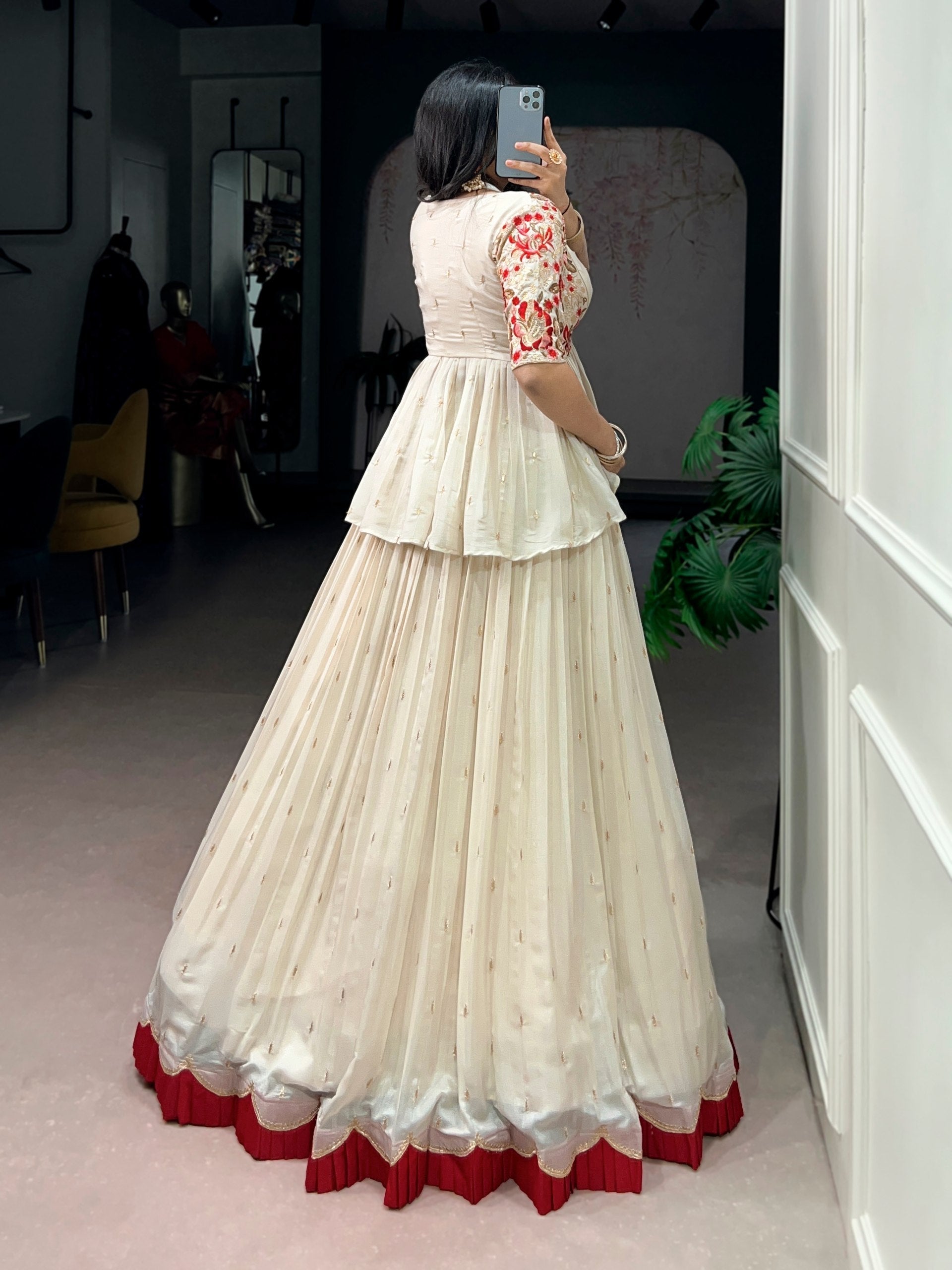 White Chocolate Silk Lehenga Set