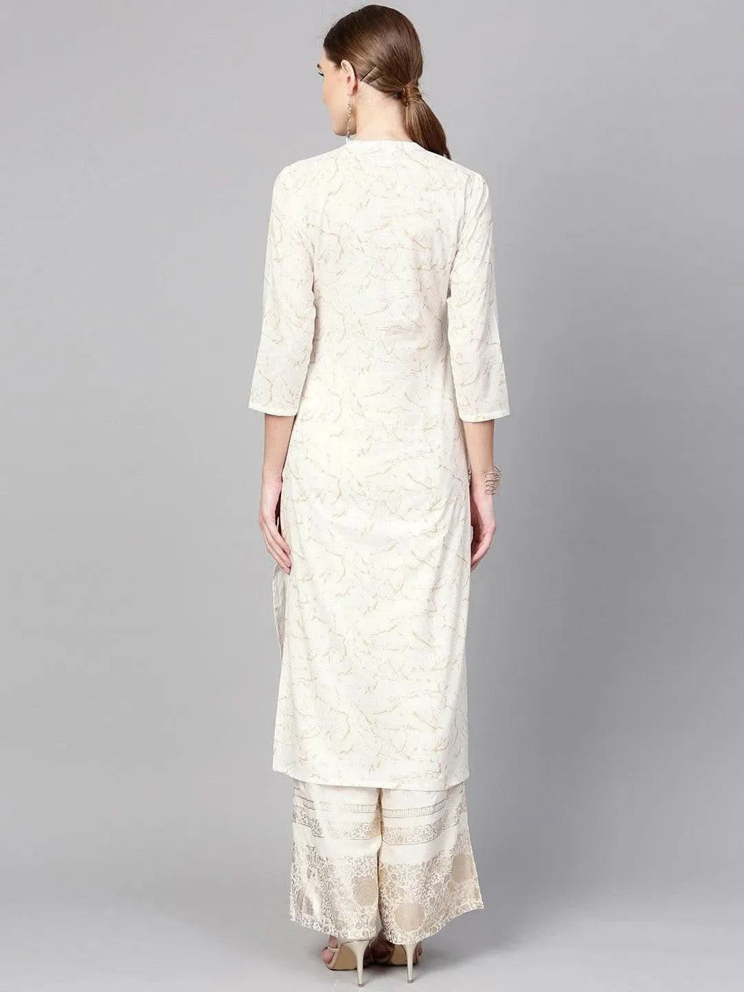 Anouk White Printed Cotton Kurta