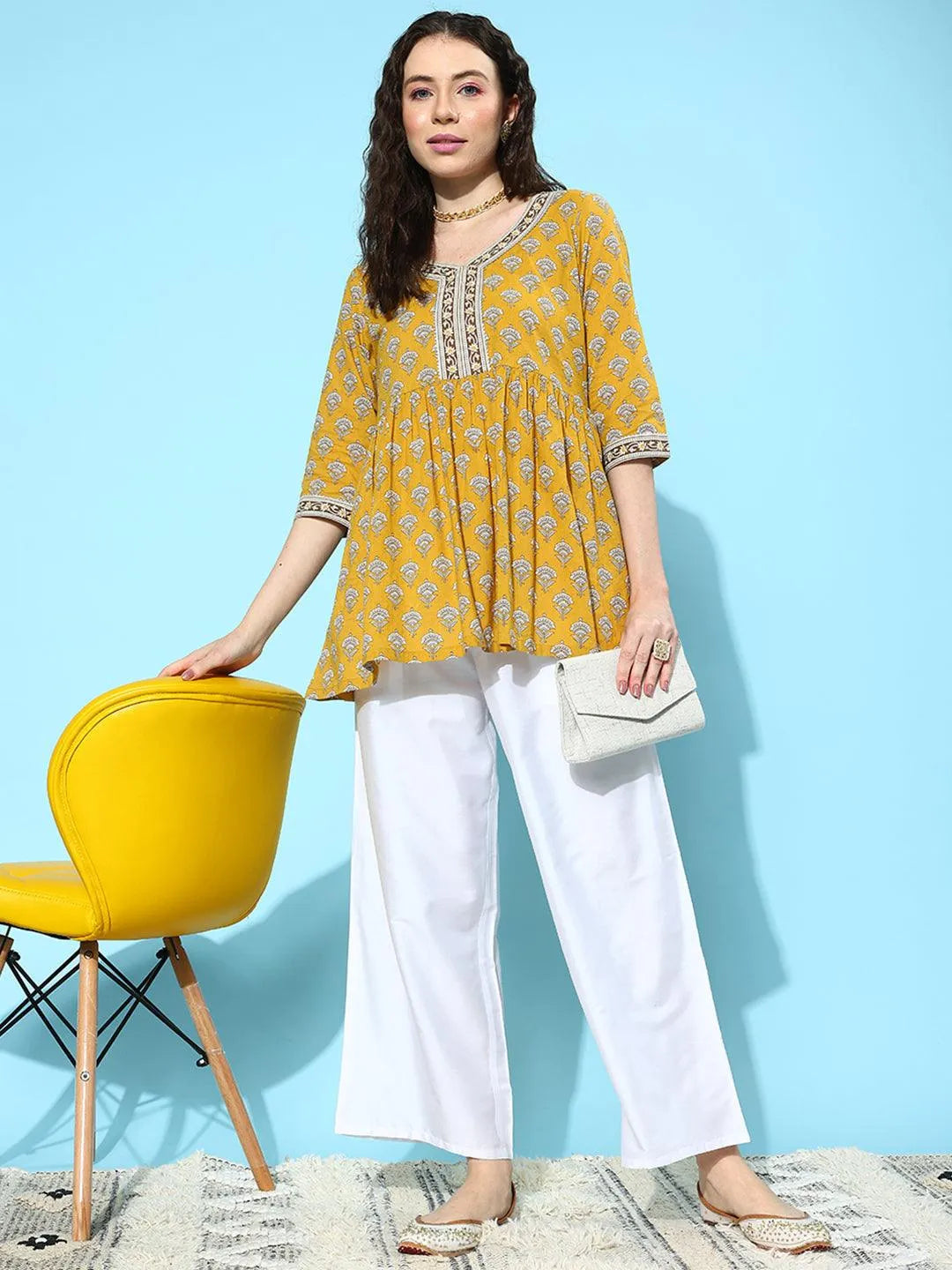 Anouk White Solid Silk Palazzos