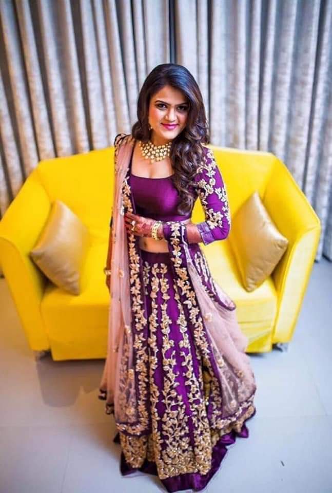 Wine Elegant Tapeta Silk Lehenga Set
