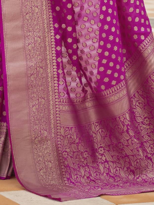 Wine Graceful Georgette Saree with Unstitched Blouse Piece