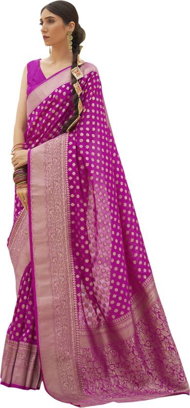 Wine Graceful Georgette Saree with Unstitched Blouse Piece