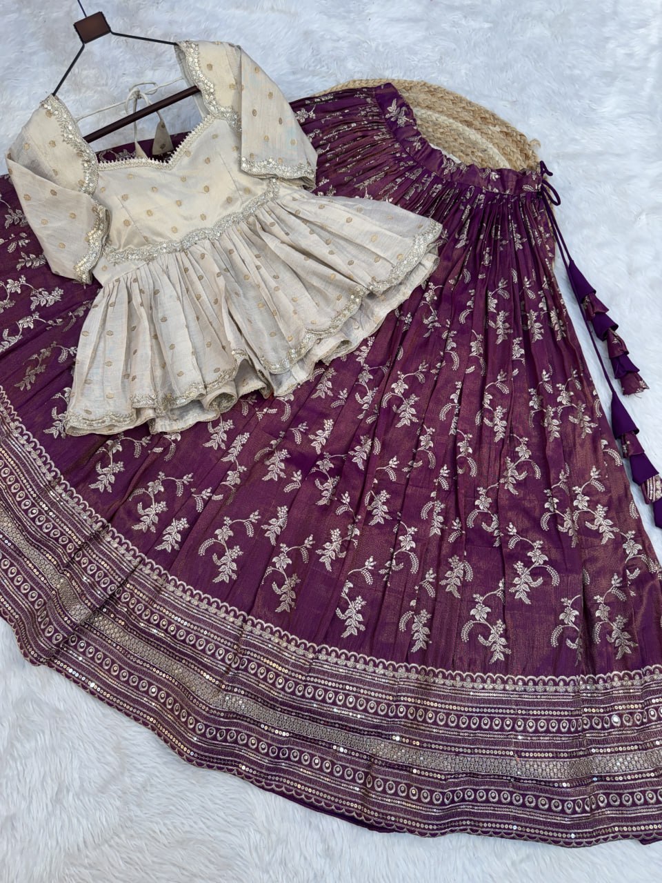 Wine Jacquard Designer Festive Lehenga