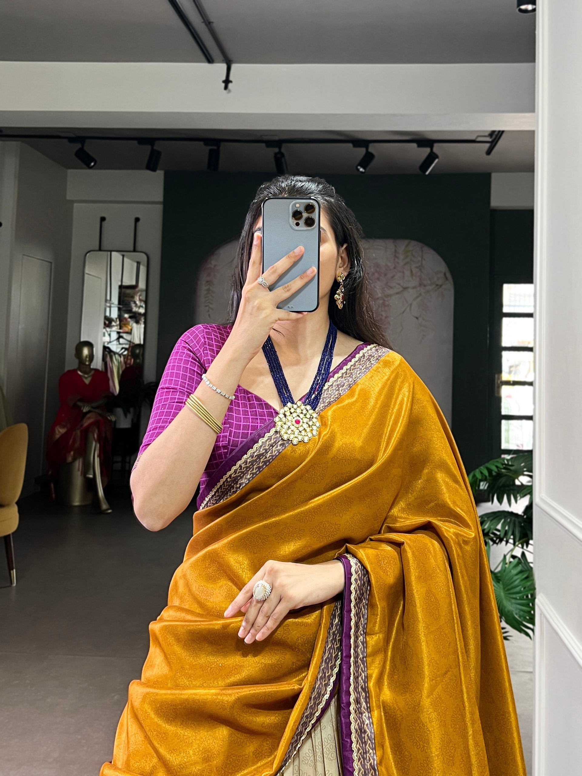 Wine Royal Tie‑Dye Dream Lehenga Set – Handcrafted Tasar Silk with Lace & Tassel Dupatta