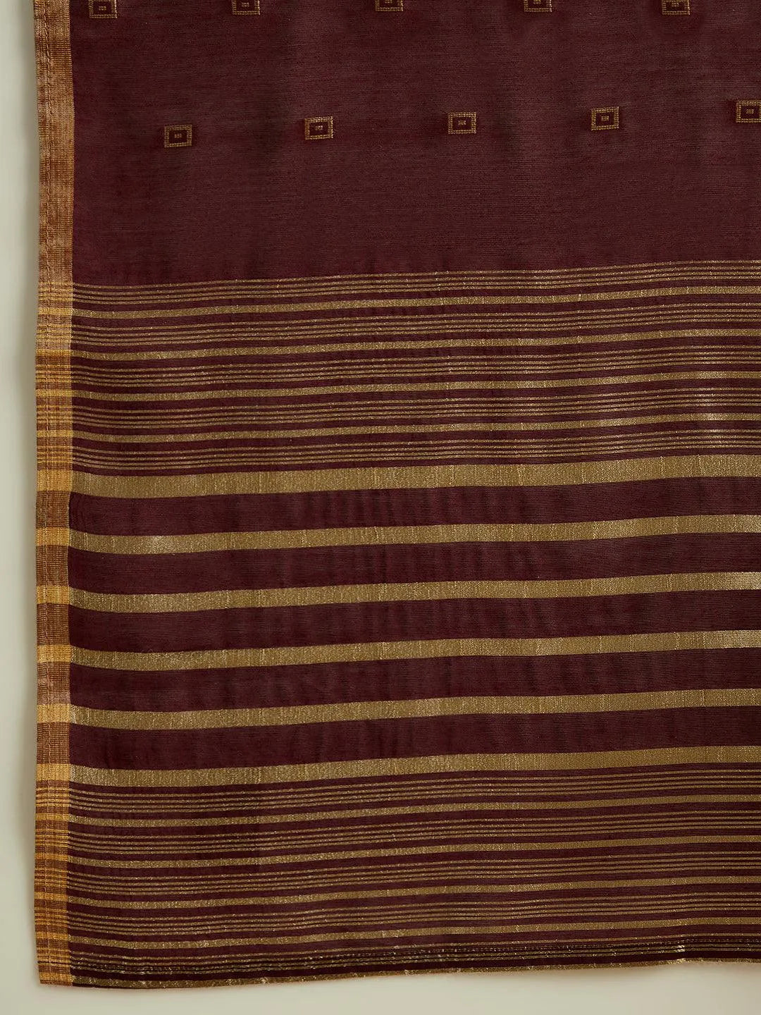 Anouk Wine Woven Design Chanderi Silk Straight Suit With Dupatta