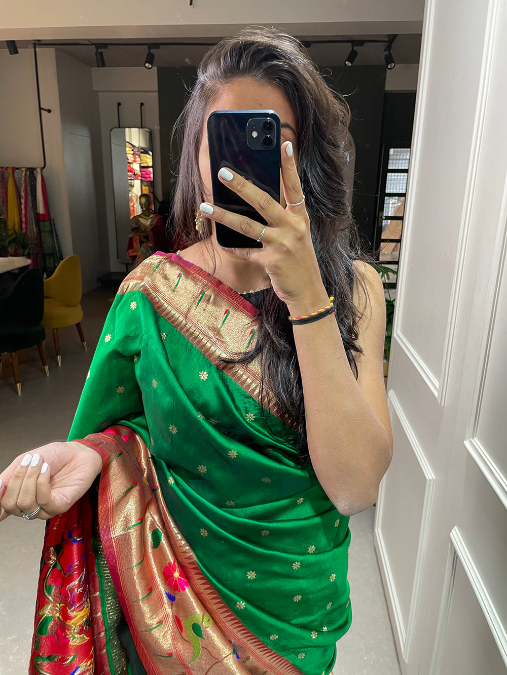 Green Color Weaving Zari Work Jacquard Silk Saree