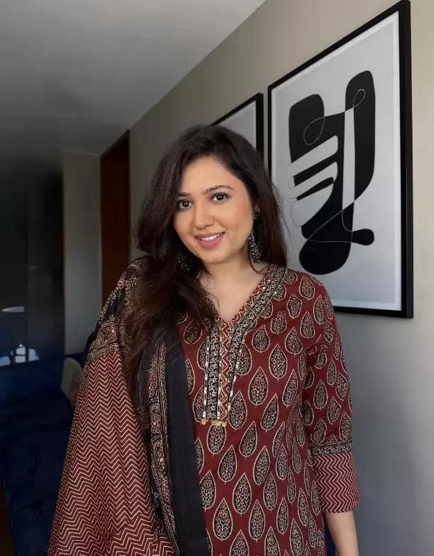 Women's Printed Cotton Kurta Set with Pant & Dupatta - Yoke Work Detail