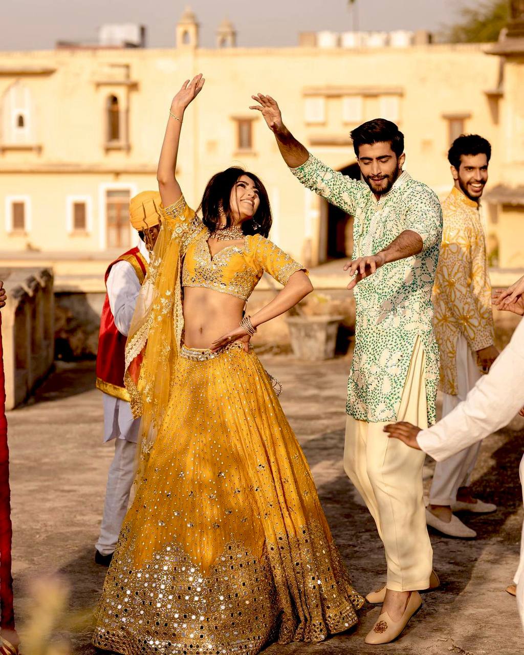 Yellow Heart-Stealing Georgette Lehenga Set