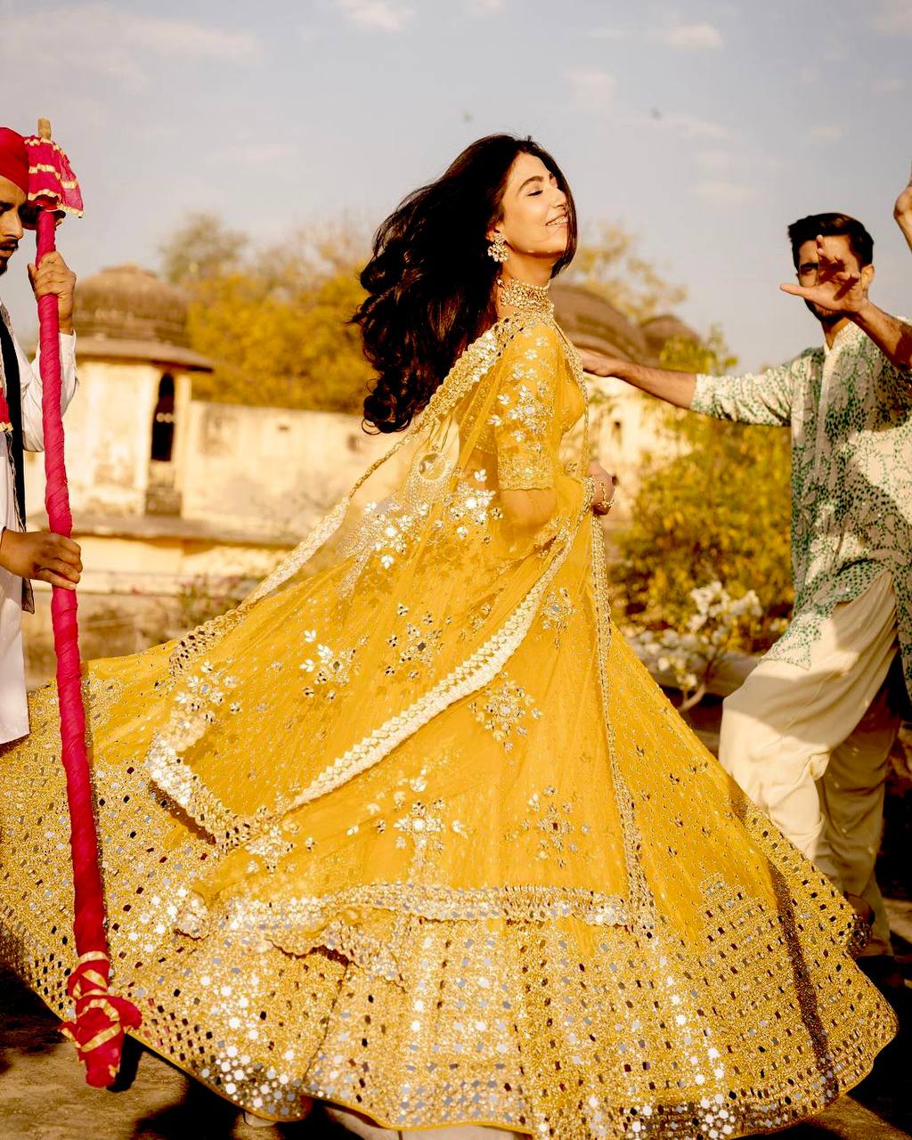 Yellow Heart-Stealing Georgette Lehenga Set