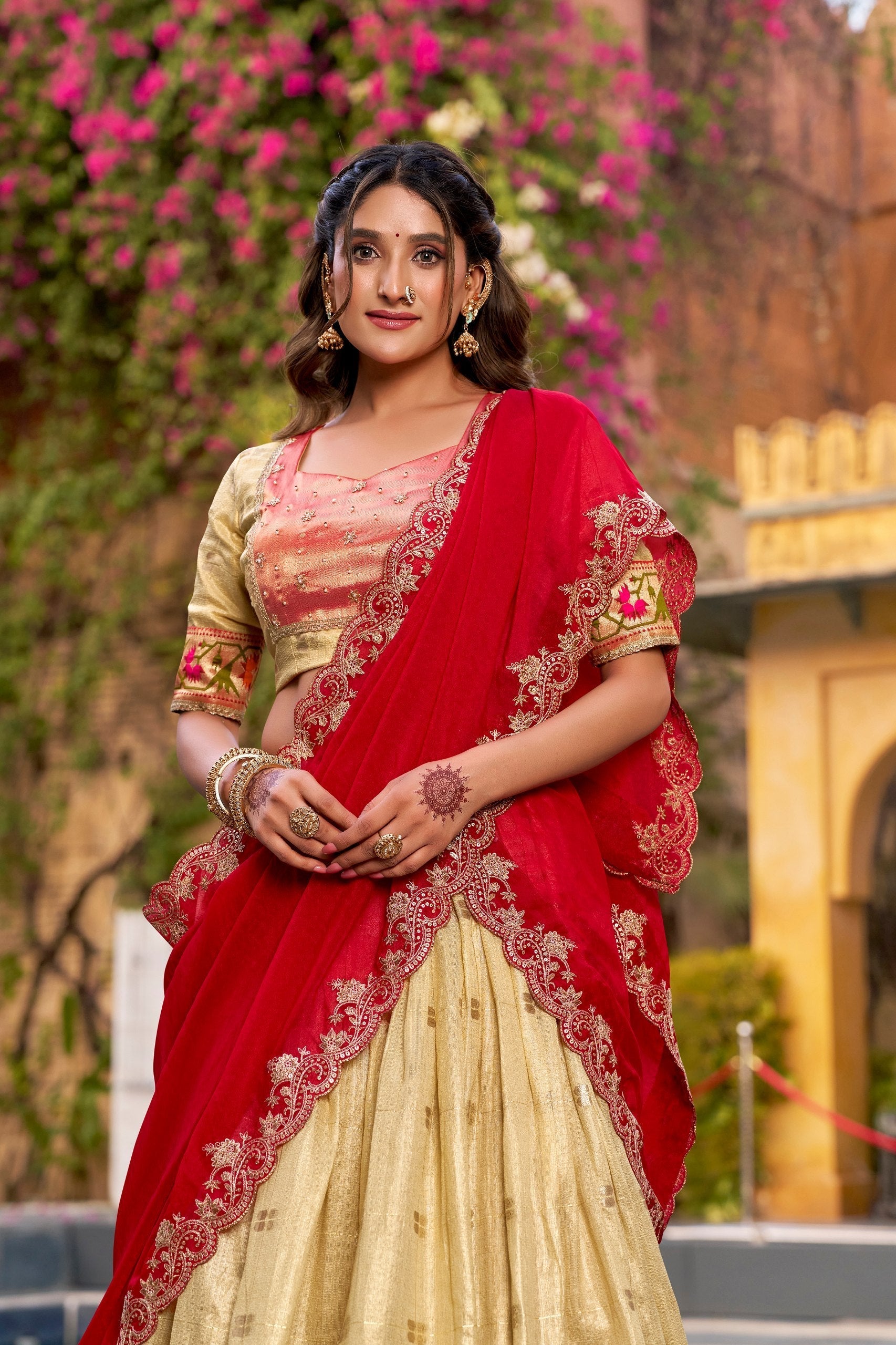 Yellow Paithani Zari Weaving Lehenga Set
