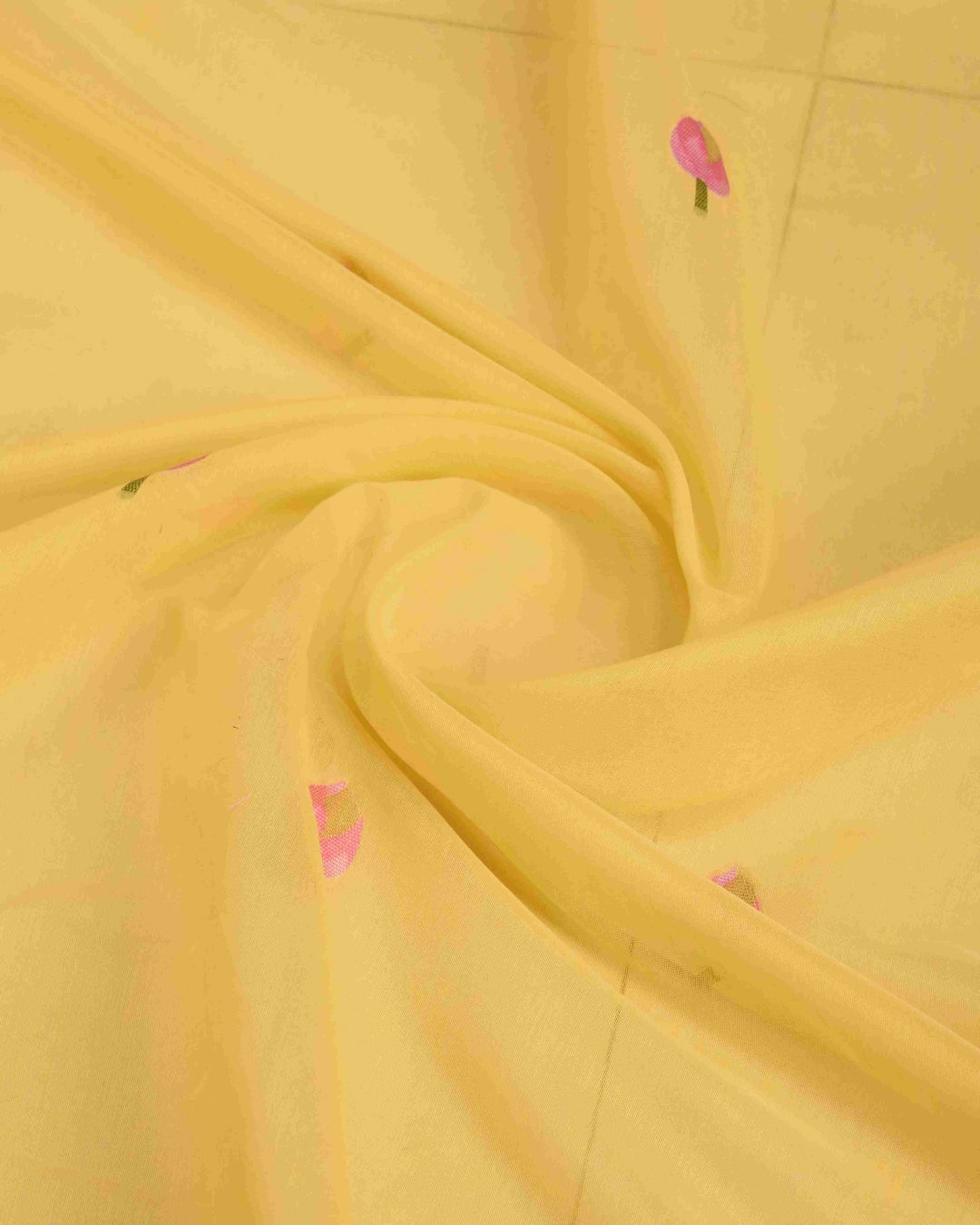 Yellow Radiant Floral Printed Saree with Zari Border